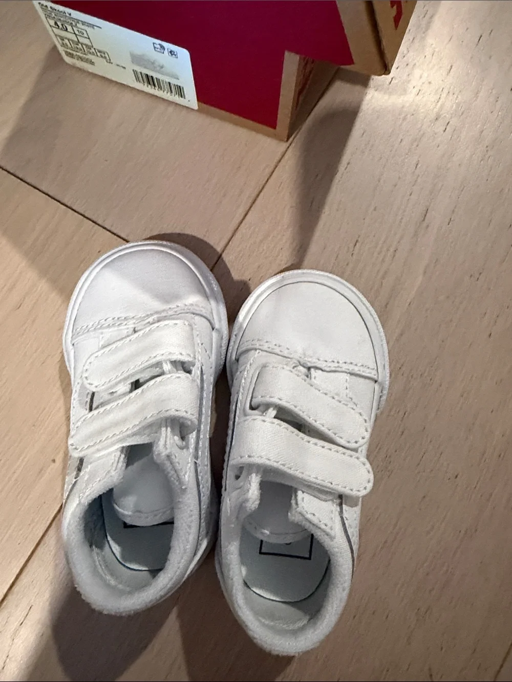 Vans Kids White Velcro Sneakers